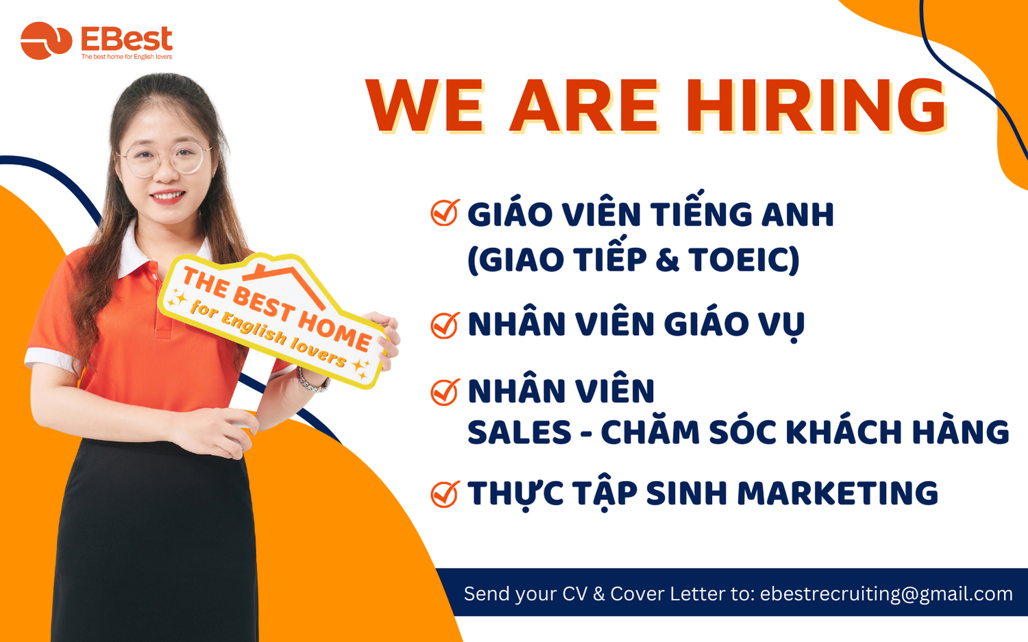 EBEST ENGLISH TUYỂN DỤNG NHIỀU VỊ TRÍ